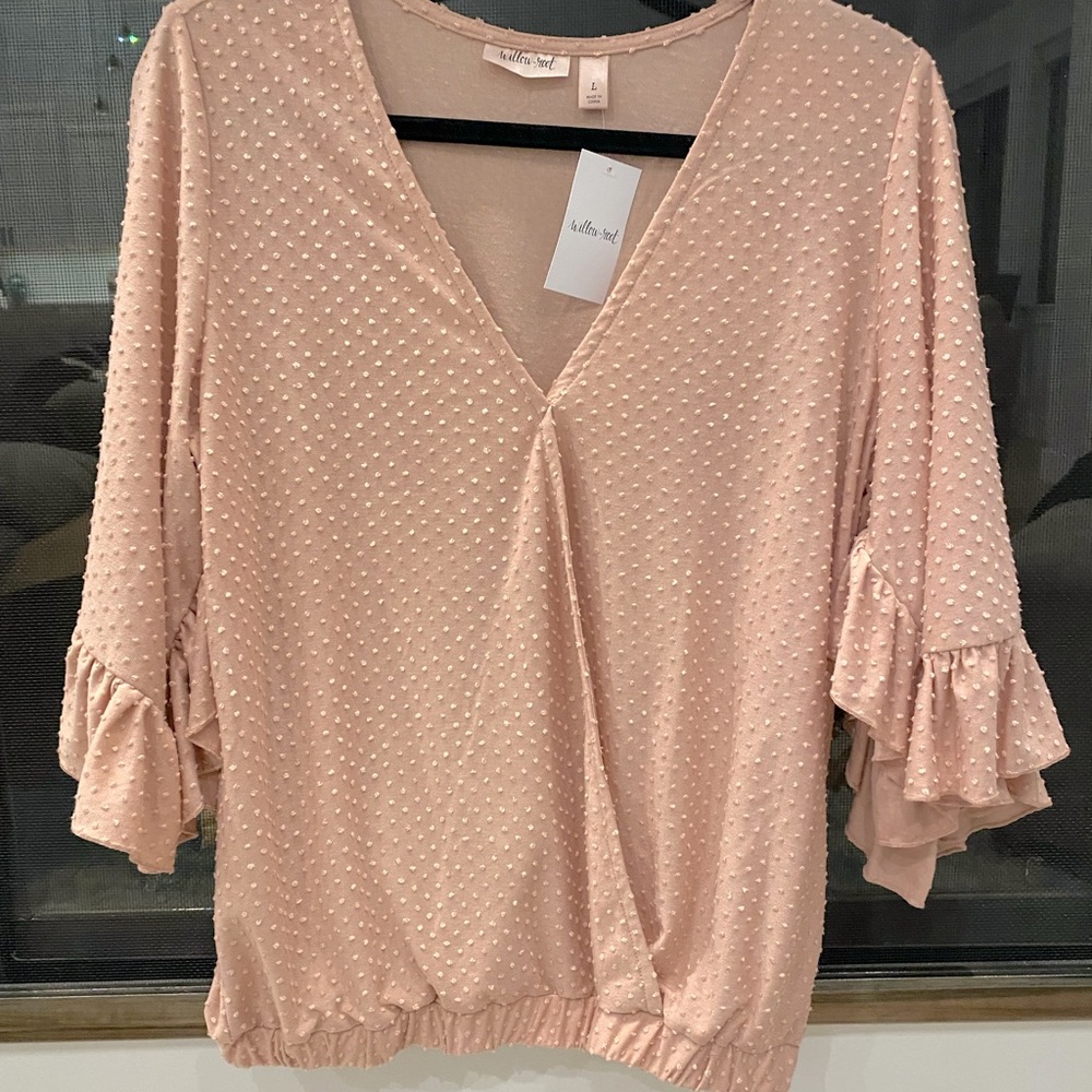 Rose colored loose top size large New with Tags
